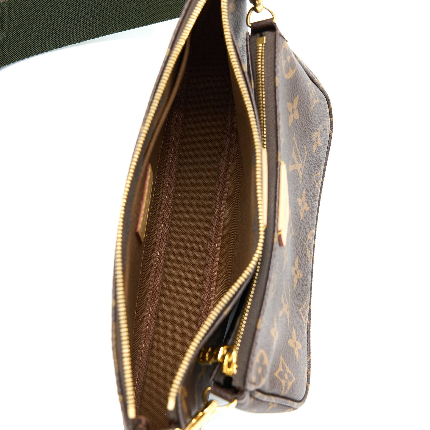 Louis Vuitton Multi Pochette Accessories Monogram Canvas Khaki Strap GHW (New Version)