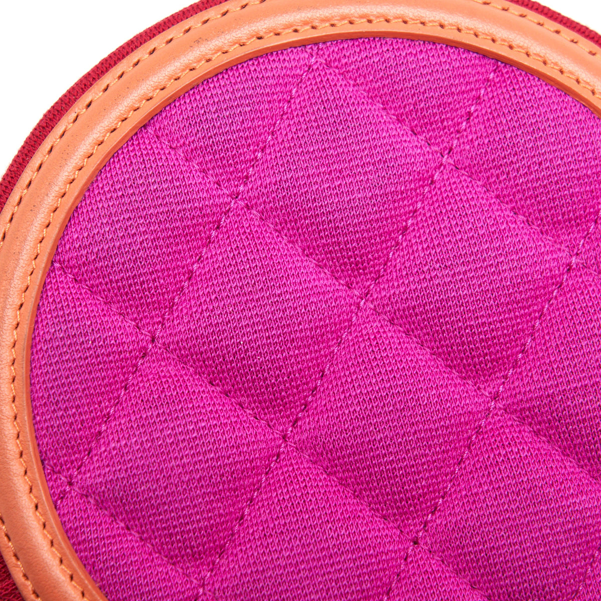 Chanel mini round Vanity with Chain Fabric Multi colour GHW