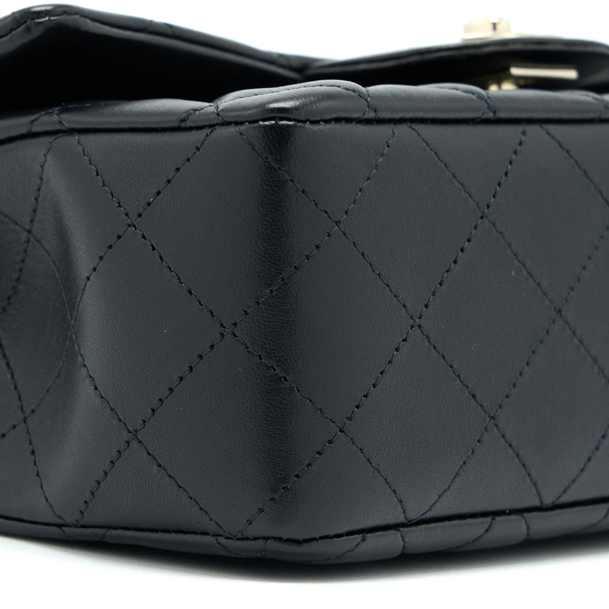 Chanel Mini Rectangular Flap Bag Lambskin Black LGHW (Microchip)
