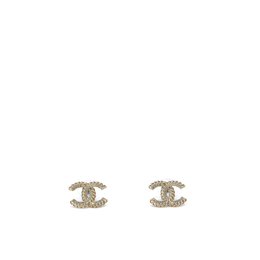 Chanel Classic CC Turnlock Earrings Gold