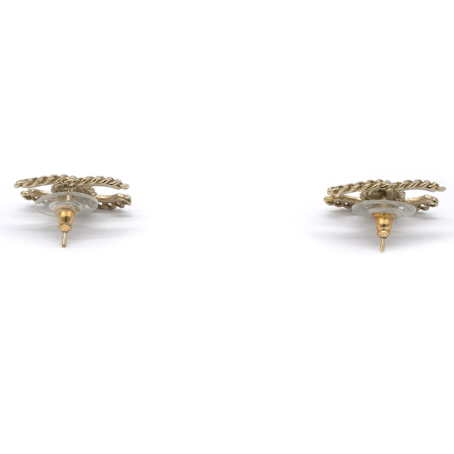 Chanel Classic CC Turnlock Earrings Gold