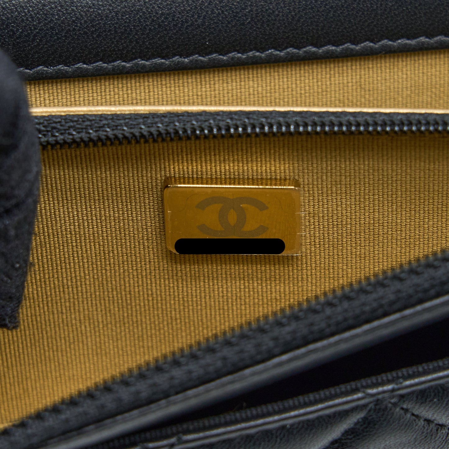 Chanel Pearl Crush Wallet On Chain Lambskin Black Brushed GHW (Microchip)