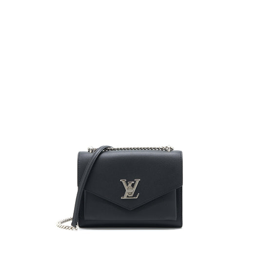 Louis Vuitton Mylockme Satchel Chain Bag Calfskin Black SHW