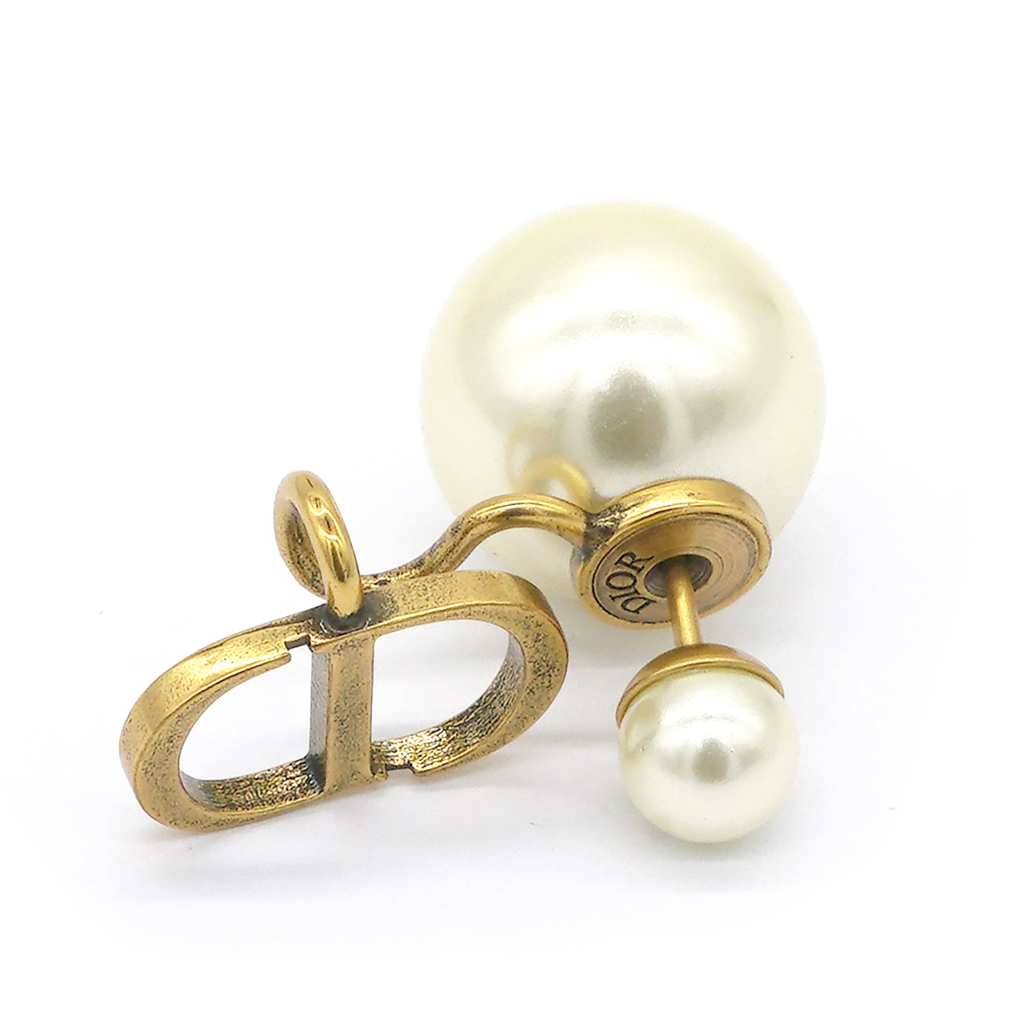 Dior Pearl/Metal Earrings, Gold（Single piece）