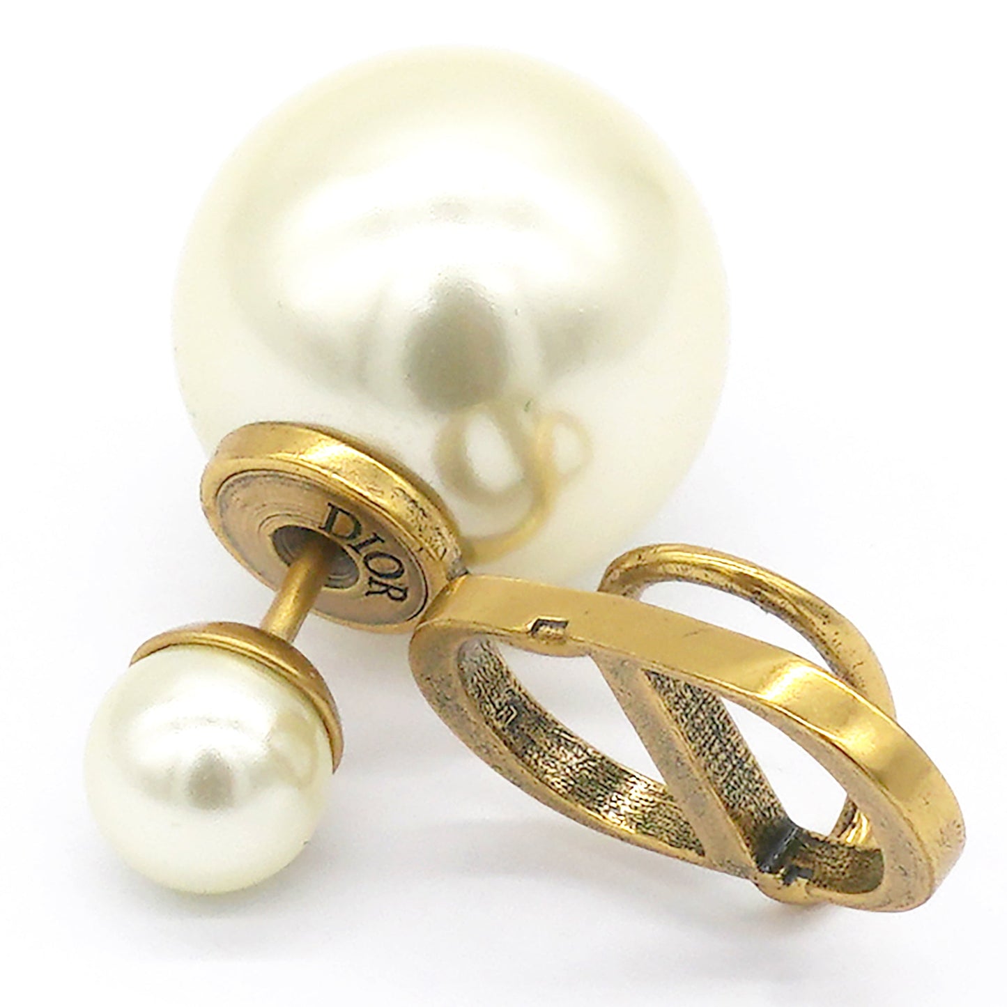 Dior Pearl/Metal Earrings, Gold（Single piece）