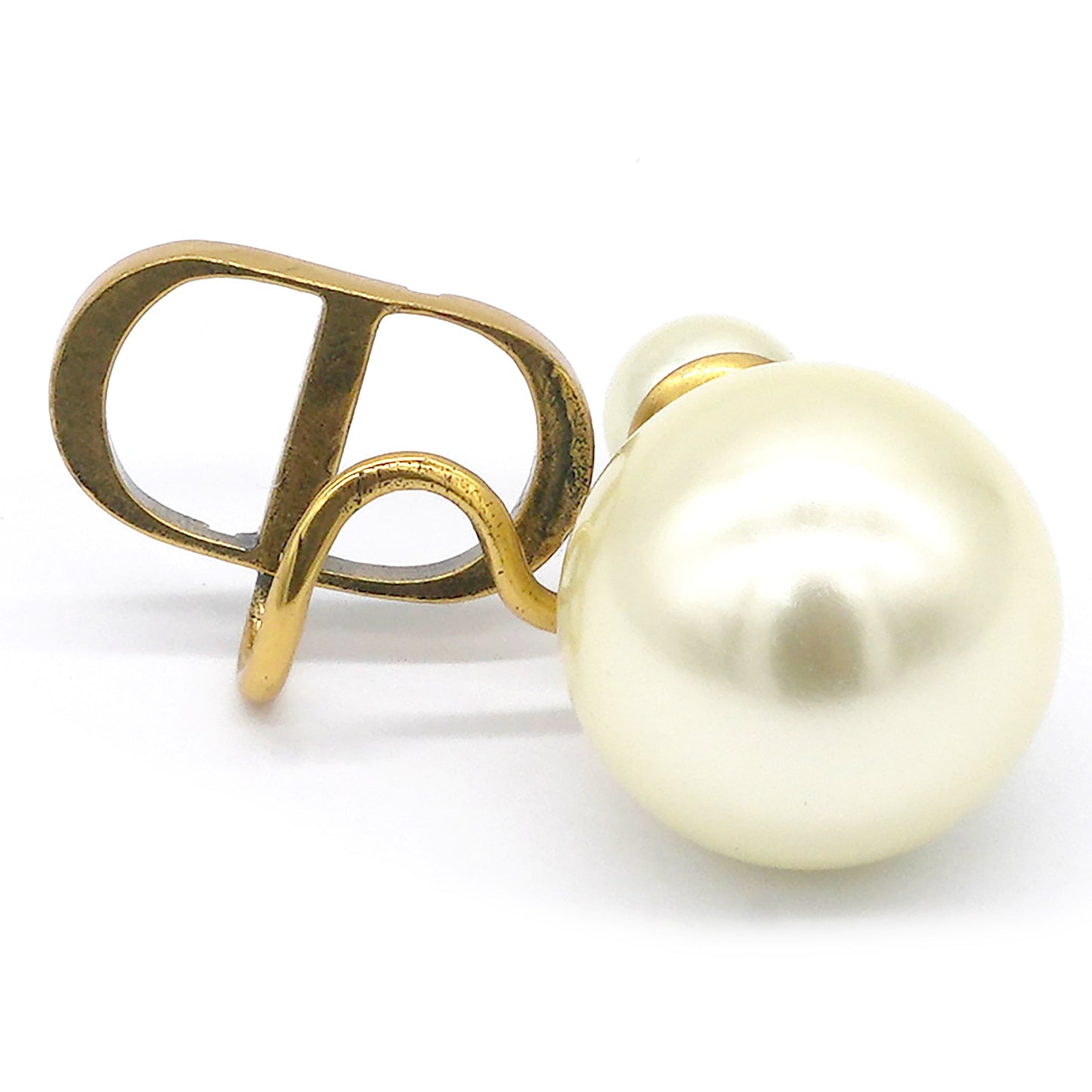 Dior Pearl/Metal Earrings, Gold（Single piece）