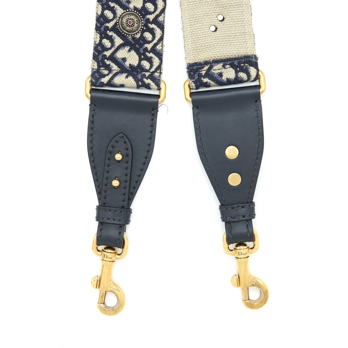 Dior Wide Shoulder Strap Blue Oblique GHW