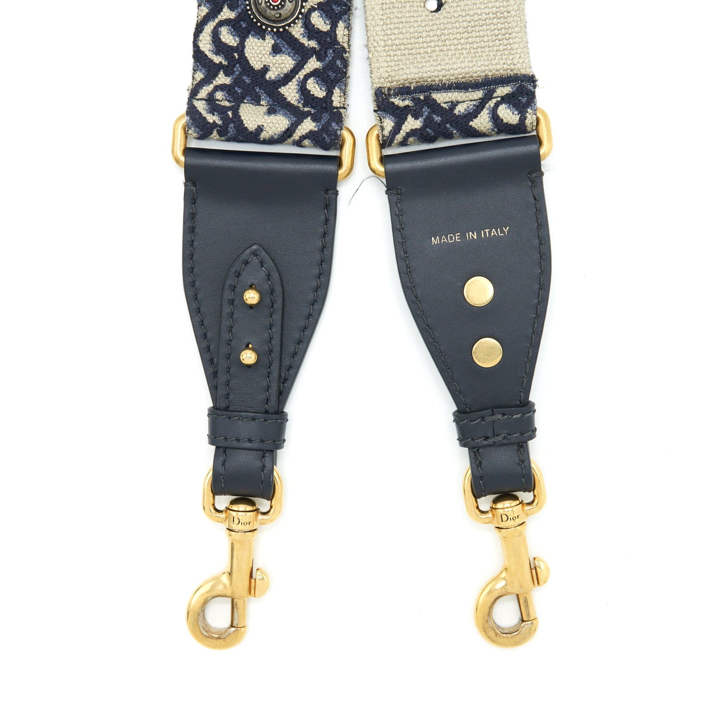 Dior Wide Shoulder Strap Blue Oblique GHW