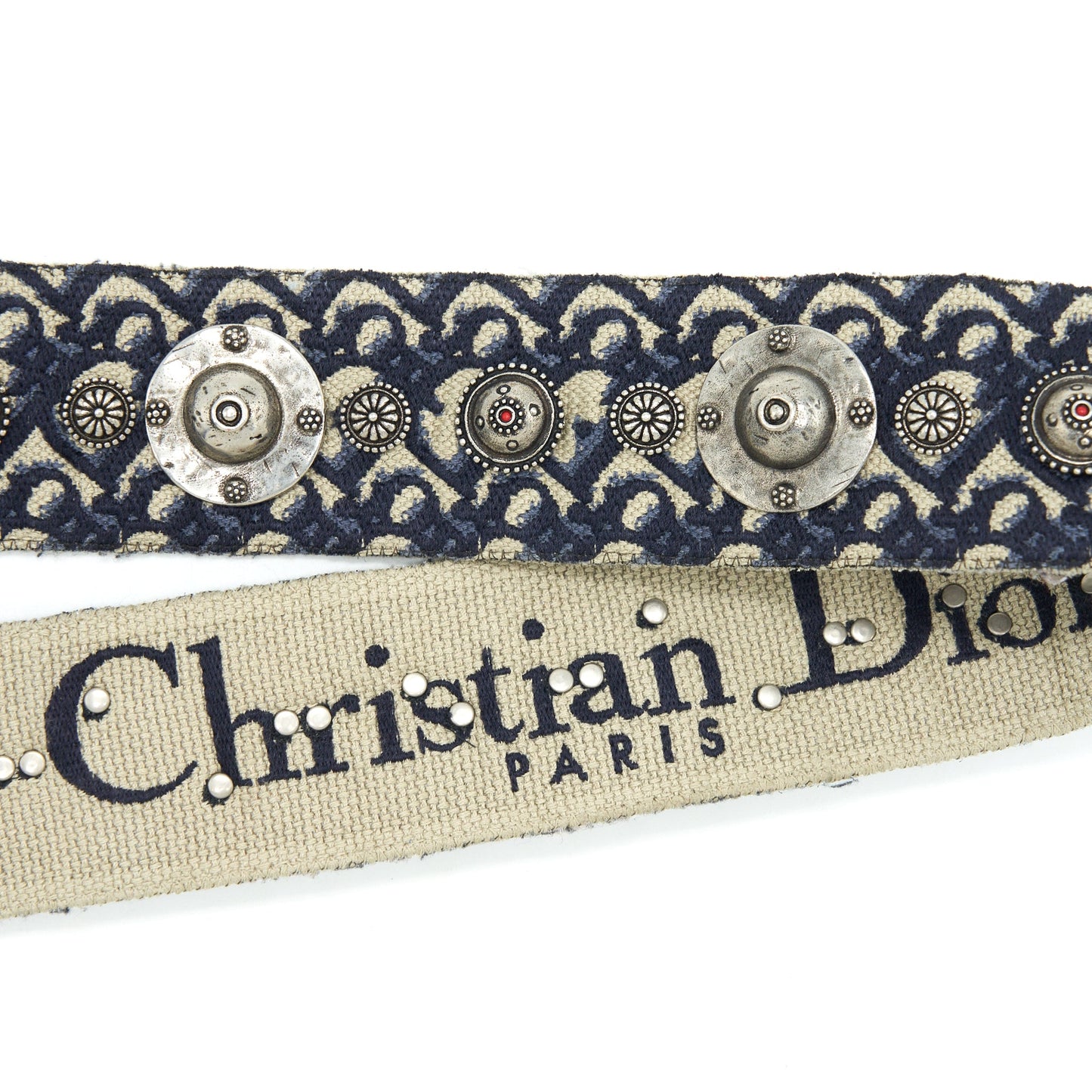 Dior Wide Shoulder Strap Blue Oblique GHW