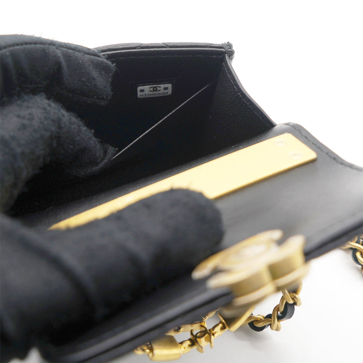 Chanel Mini Handle Clutch with Chain Black