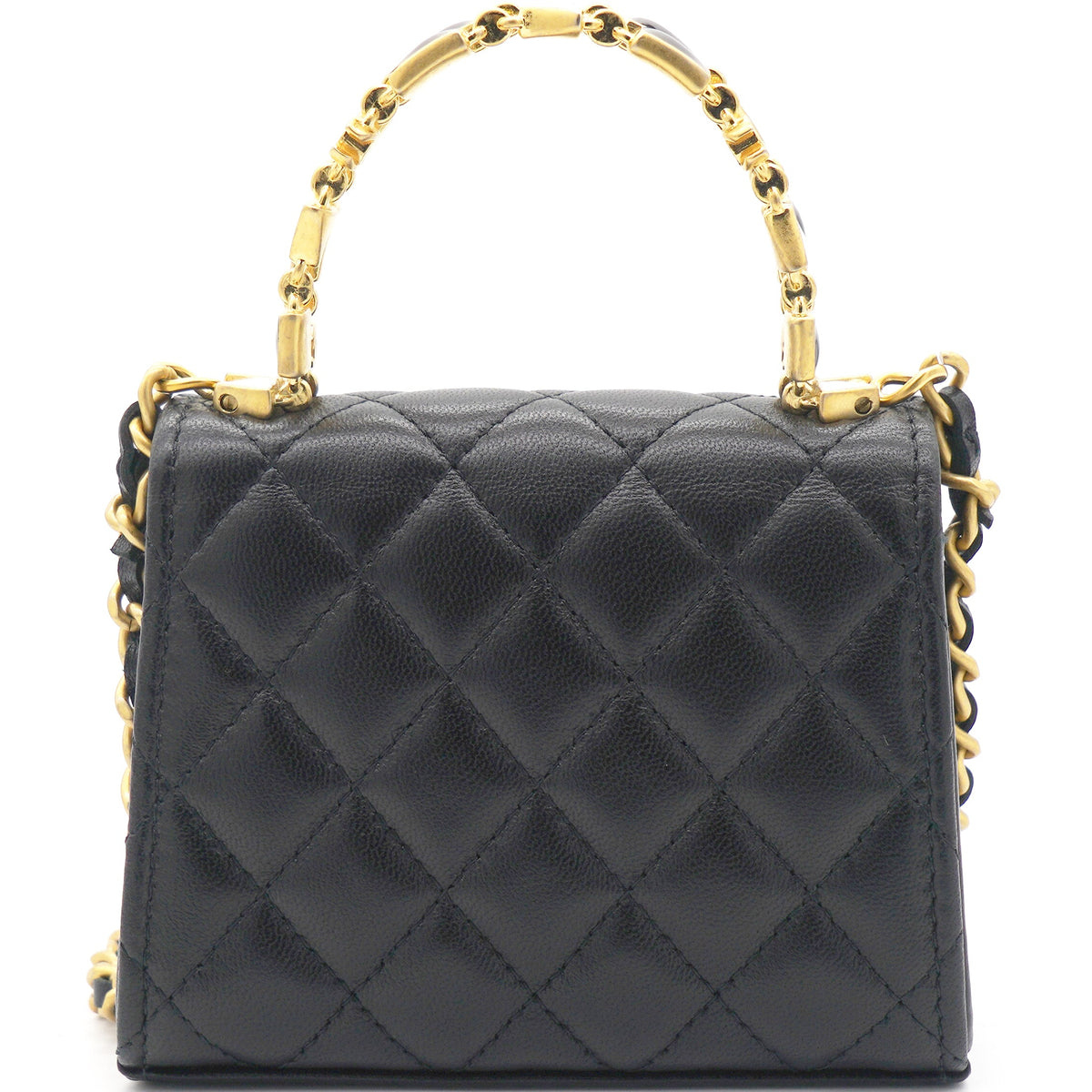 Chanel Mini Handle Clutch with Chain Black