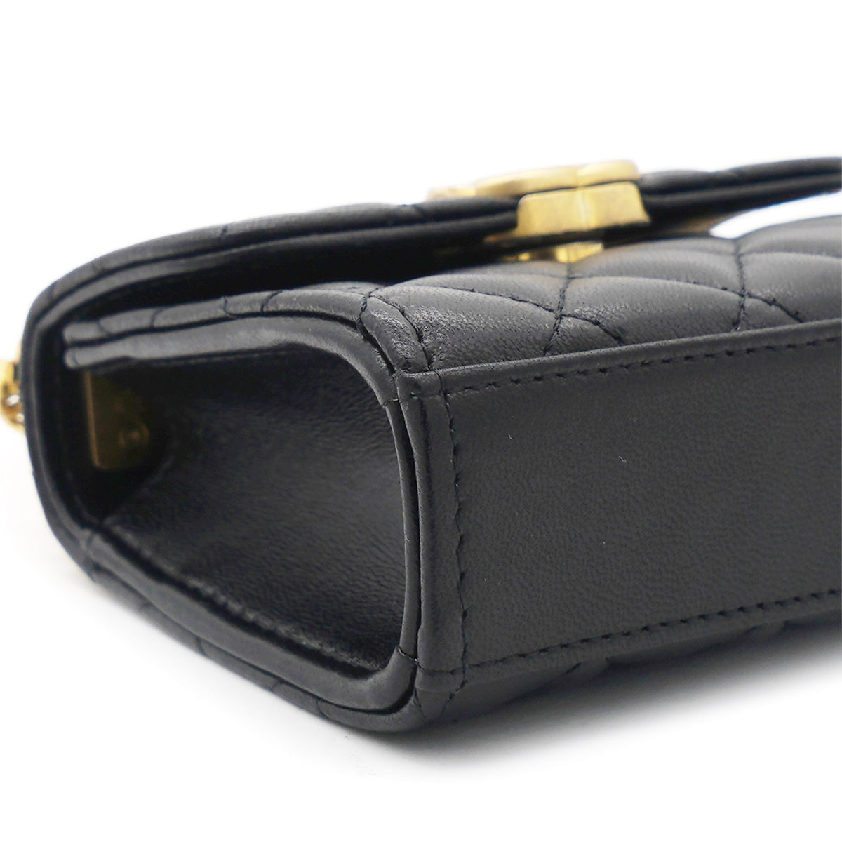 Chanel Mini Handle Clutch with Chain Black
