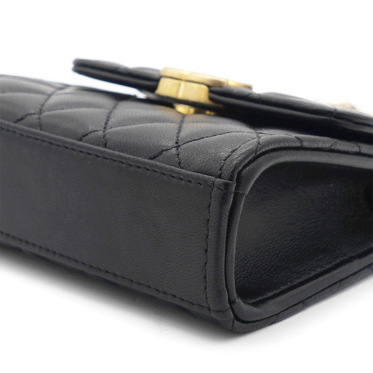 Chanel Mini Handle Clutch with Chain Black