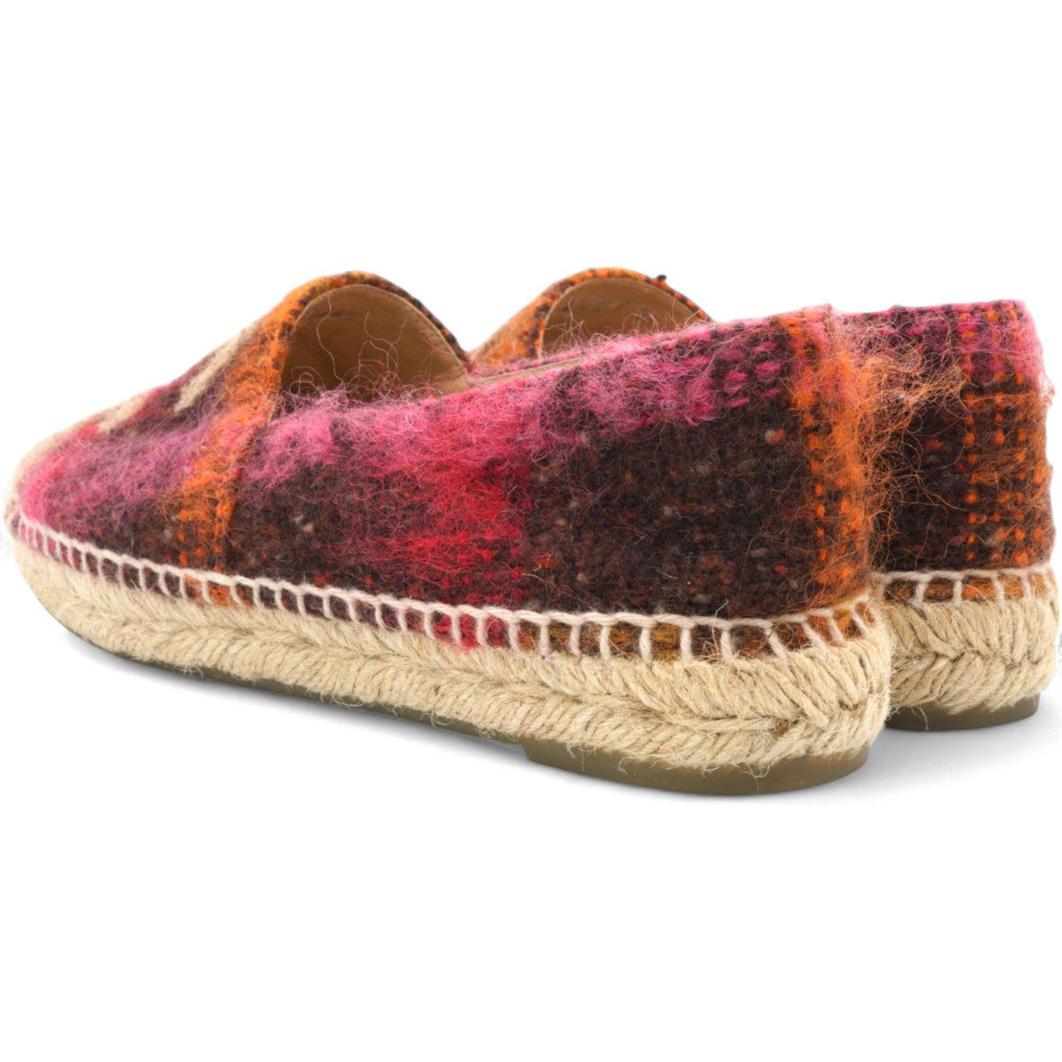 Chanel Tweed CC Espadrilles Brown Pink Size37