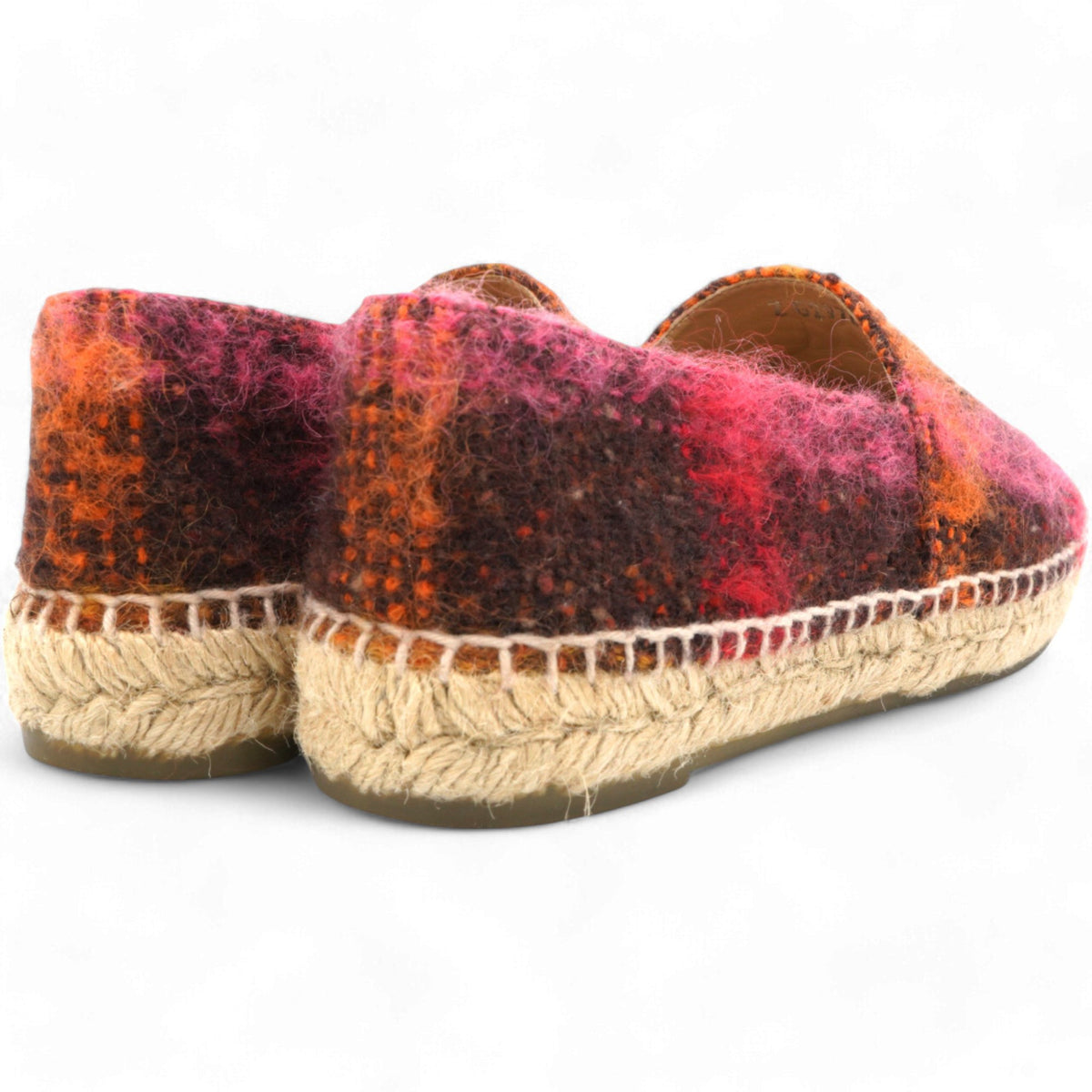 Chanel Tweed CC Espadrilles Brown Pink Size37