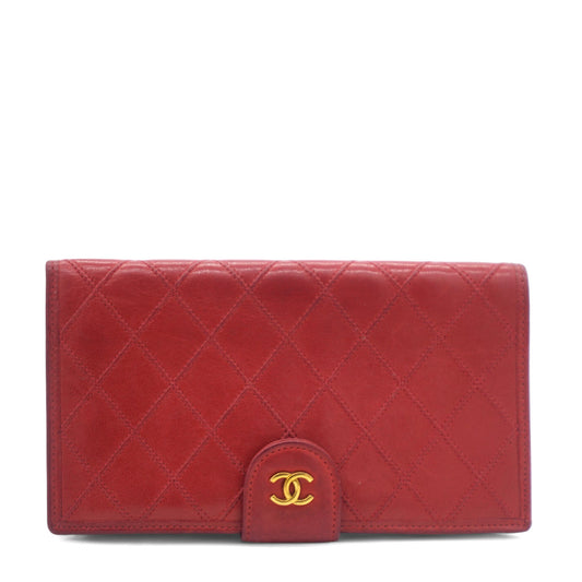 Chanel Long Calfskin Quilted Triofold Wallet
