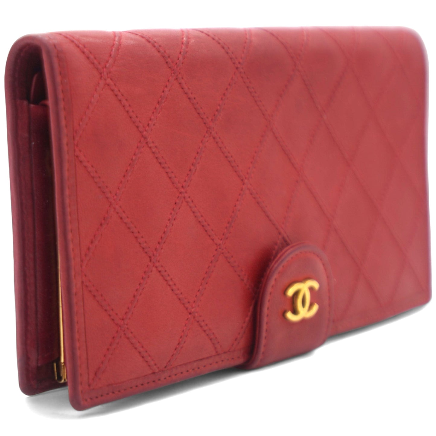 Chanel Long Calfskin Quilted Triofold Wallet