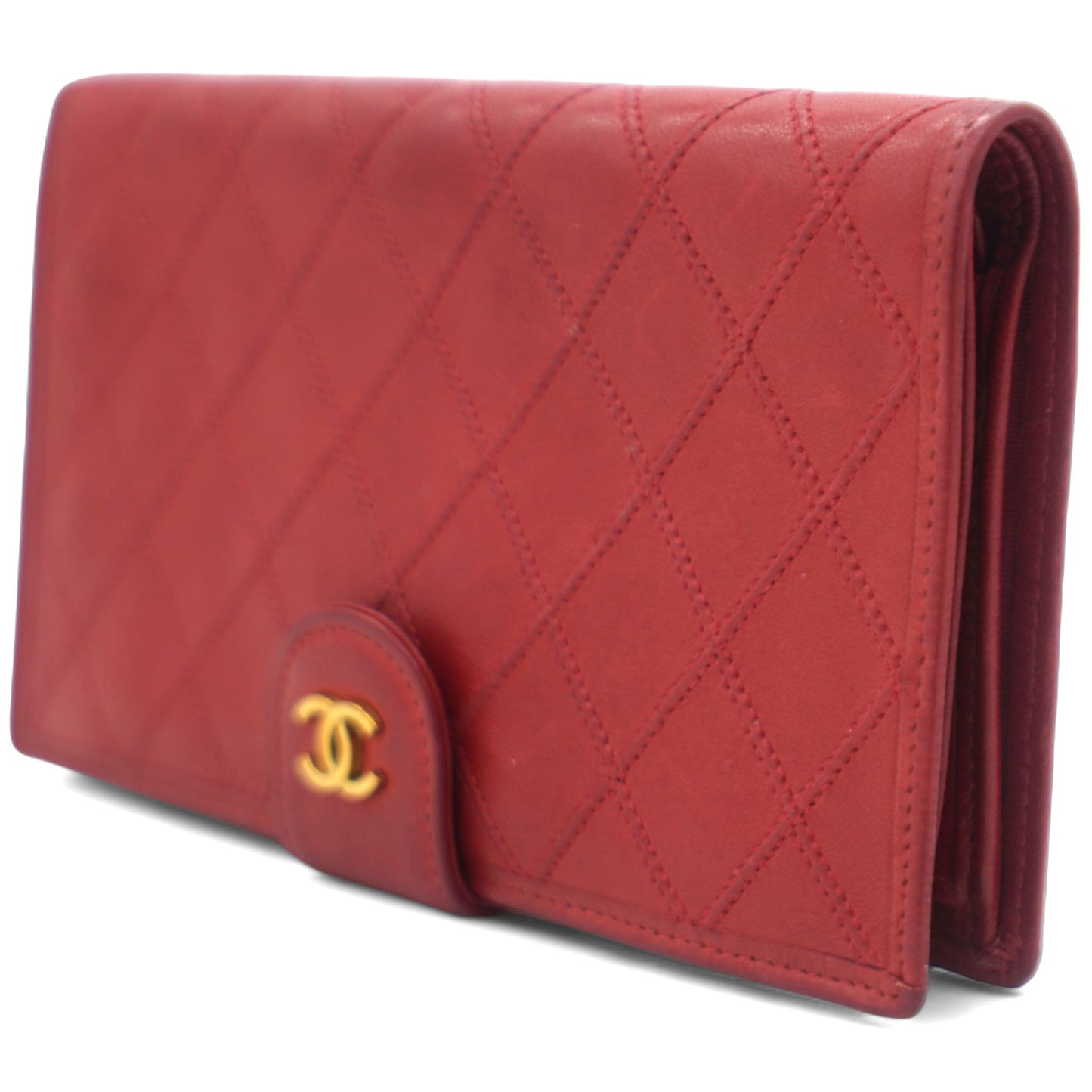 Chanel Long Calfskin Quilted Triofold Wallet