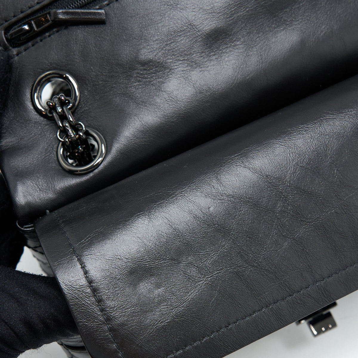 Chanel Small 2.55 Reissue Flap Bag Aged Calfskin So Black with Black Hardware (Microchip)