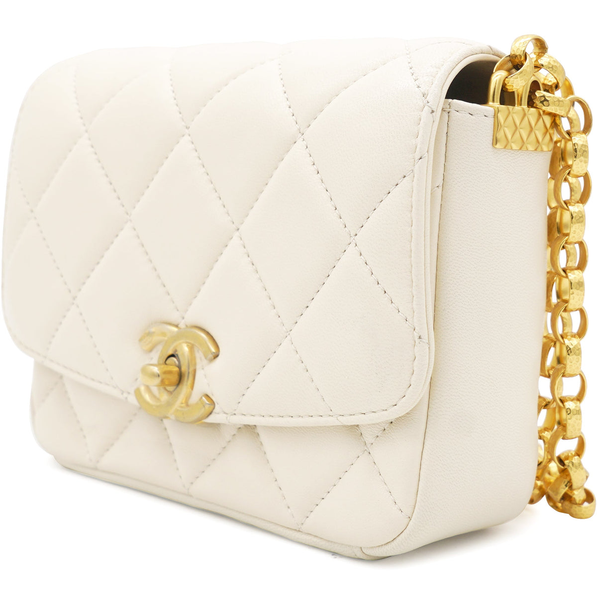 Chanel Quilted White Flap Bag