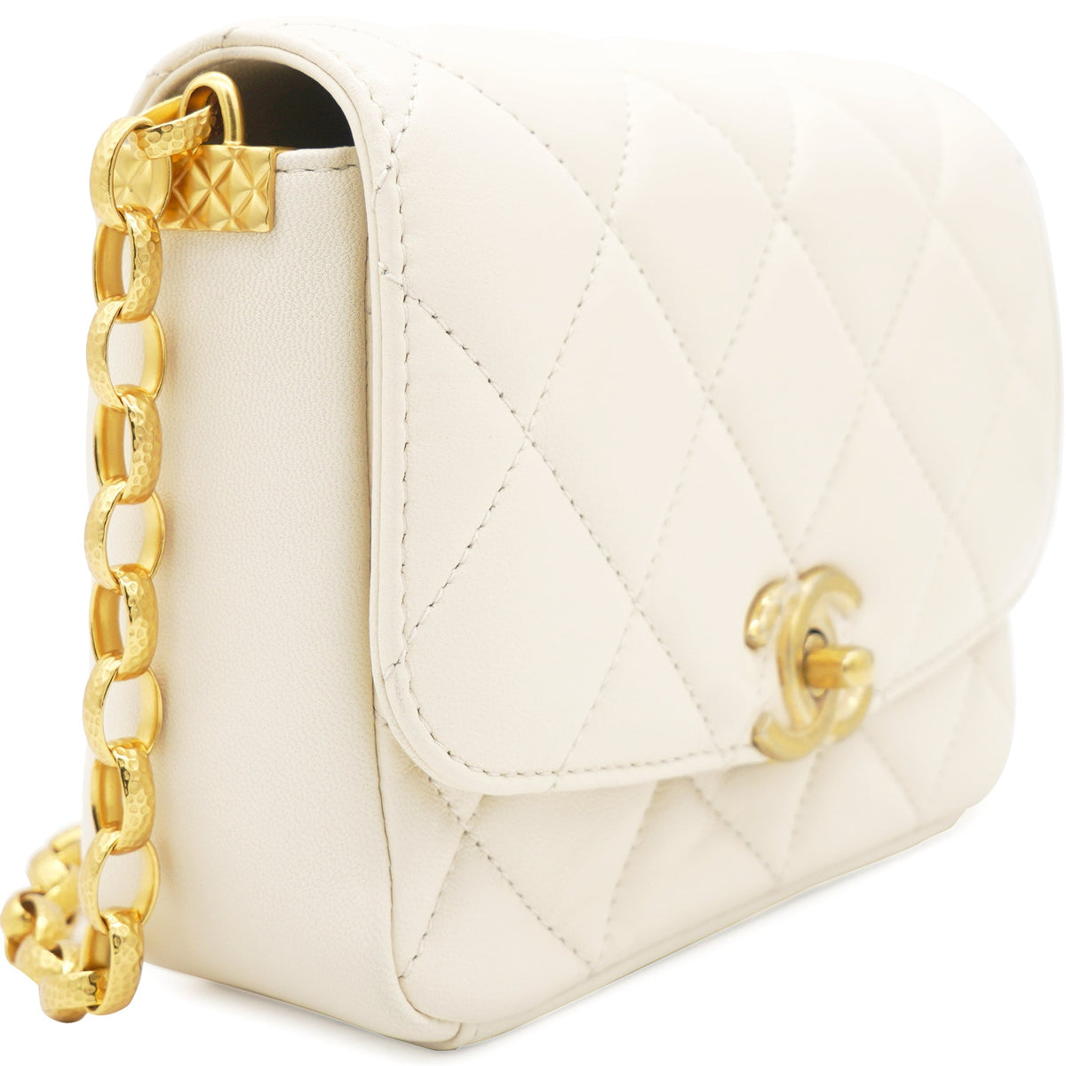 Chanel Quilted White Flap Bag