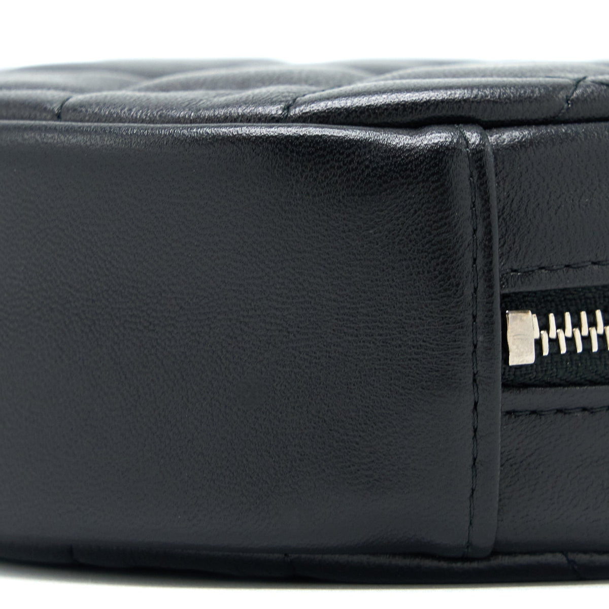 Chanel Round Clutch With Chain Lambskin Black SHW