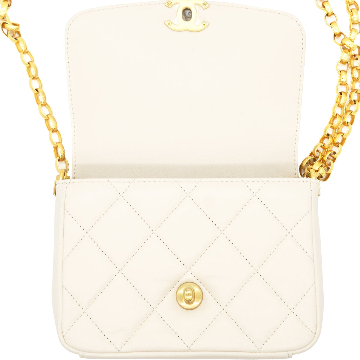 Chanel Quilted White Flap Bag