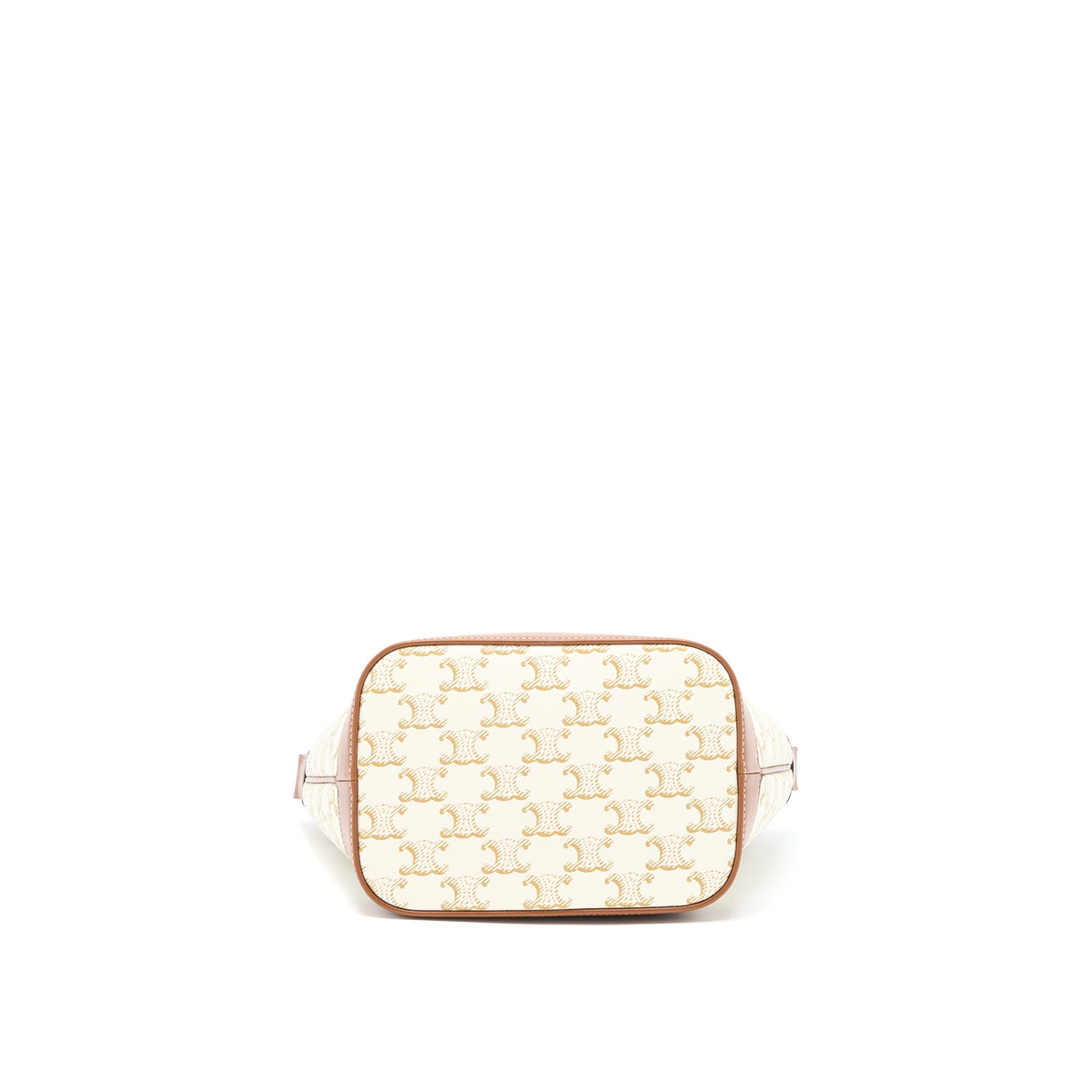 Celine Small Bucket Bag Triomphe Canvas/Calfskin White
