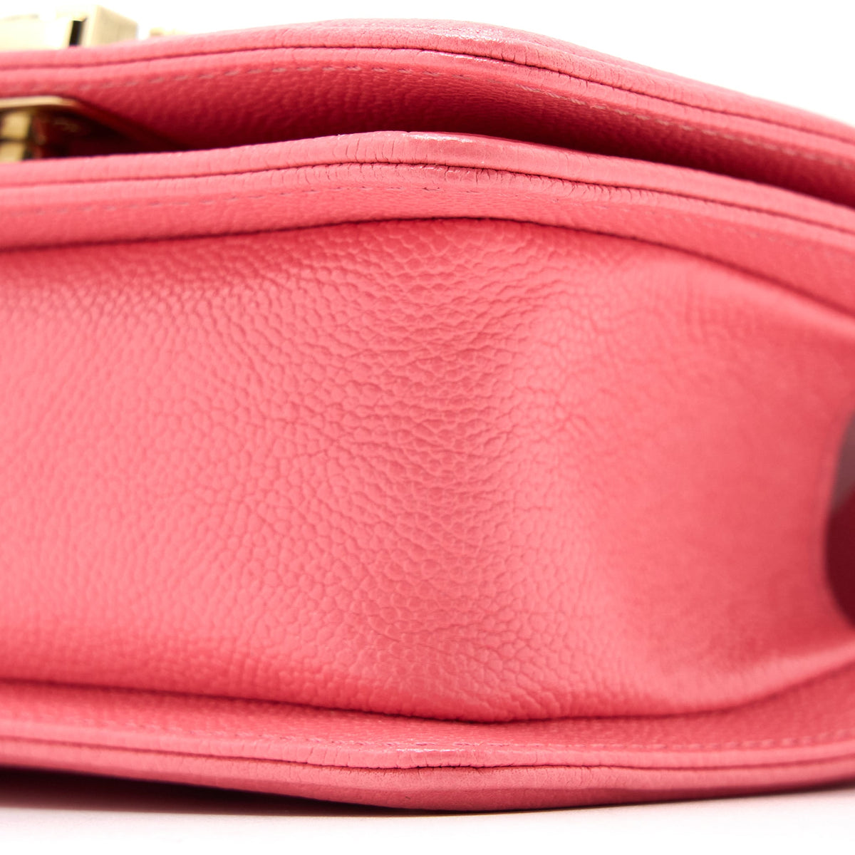Chanel Super Mini Boy Bag Chevron Caviar Pink LGHW (Microchip)