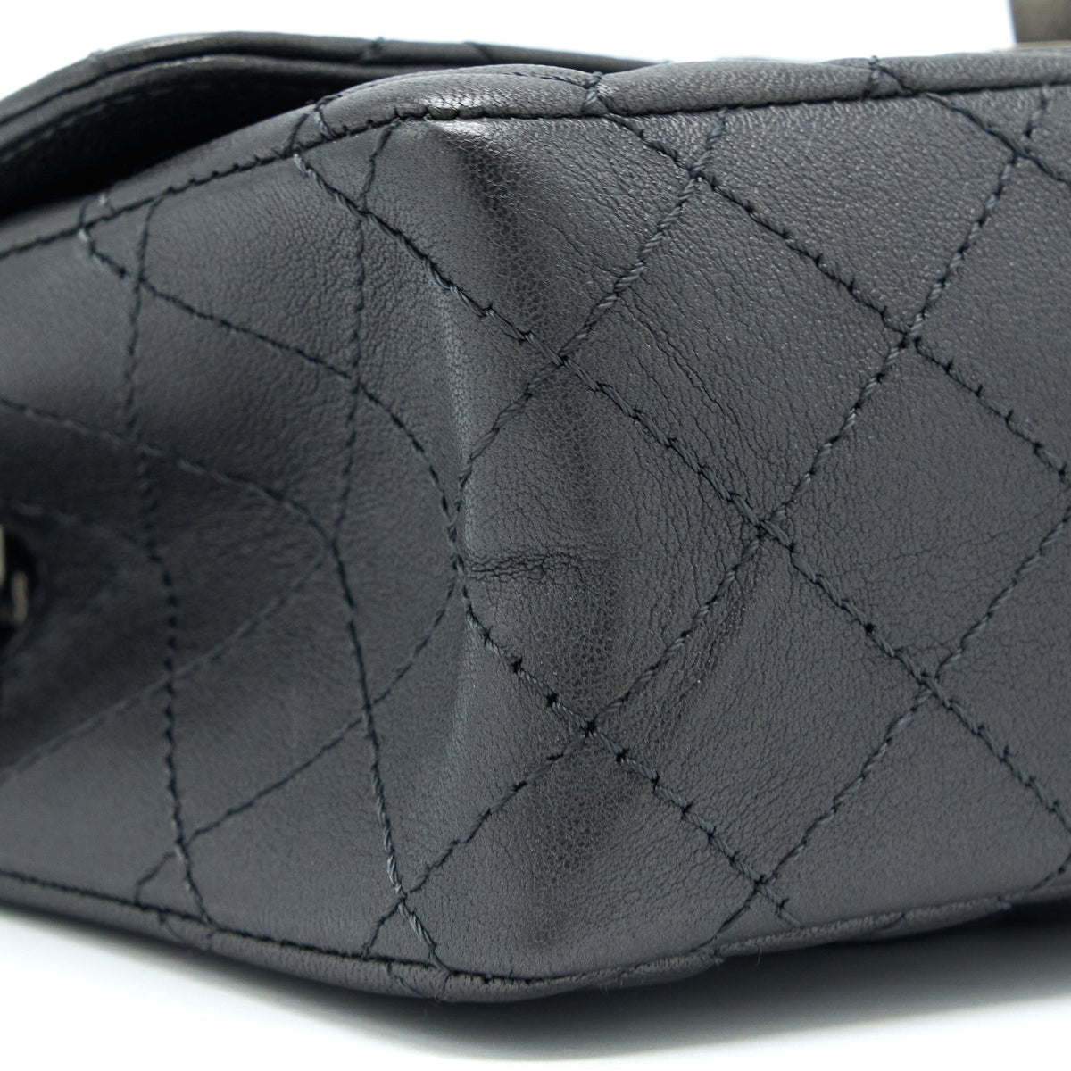 Chanel Mini 2.55 Reissue Flap Bag Goatskin Dark Grey Ruthenium Hardware