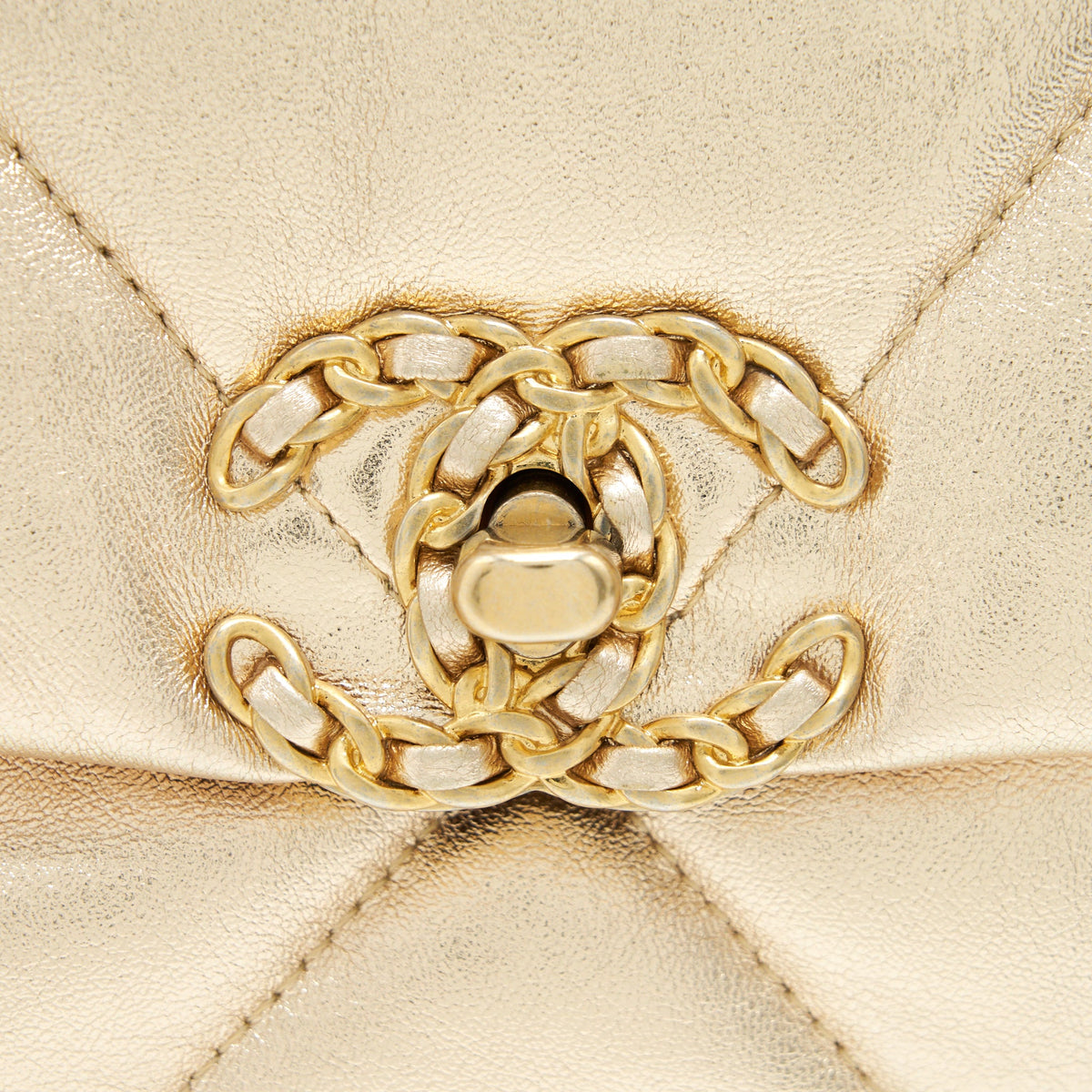 Chanel Small 19 Bag Gold color with Gold/ silver hardware