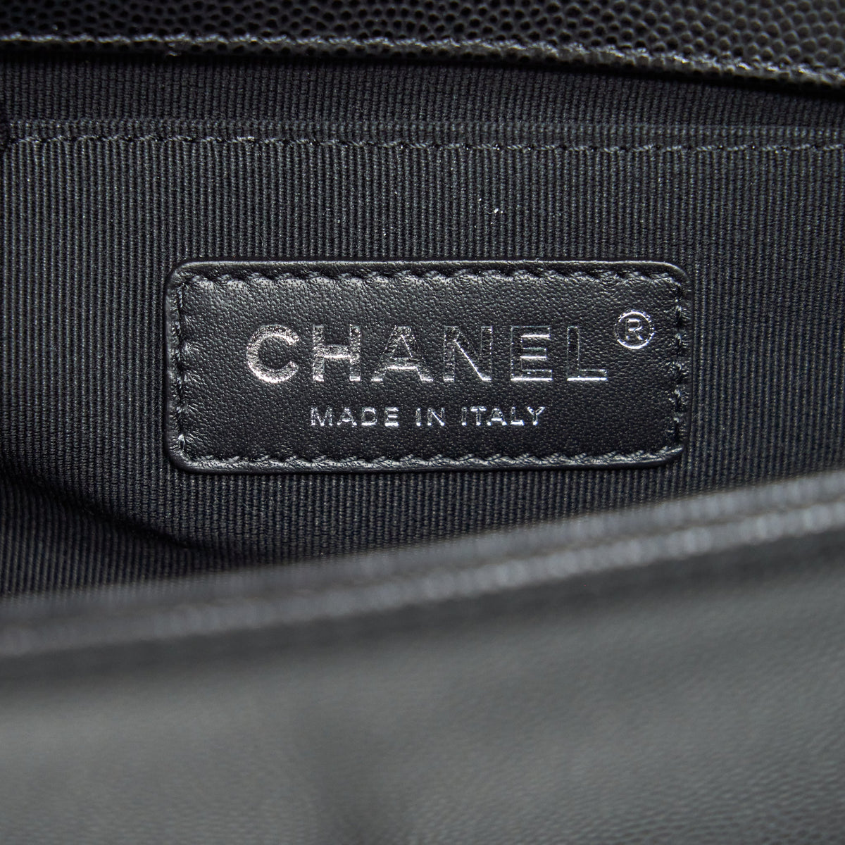 Chanel Small Boy Bag Caviar Black Ruthenium Hardware (Microchip)