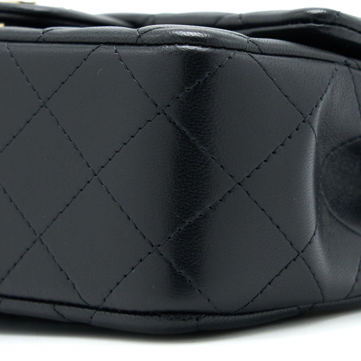 Chanel Top Handle Mini Rectangular Flap Bag Lambskin Black LGHW (Microchip)
