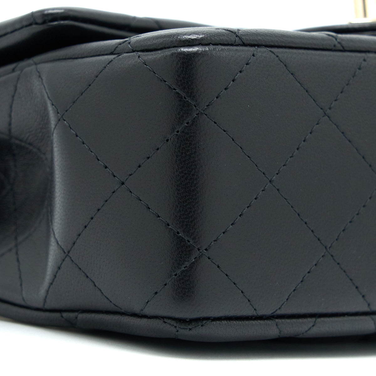 Chanel Top Handle Mini Rectangular Flap Bag Lambskin Black LGHW (Microchip)