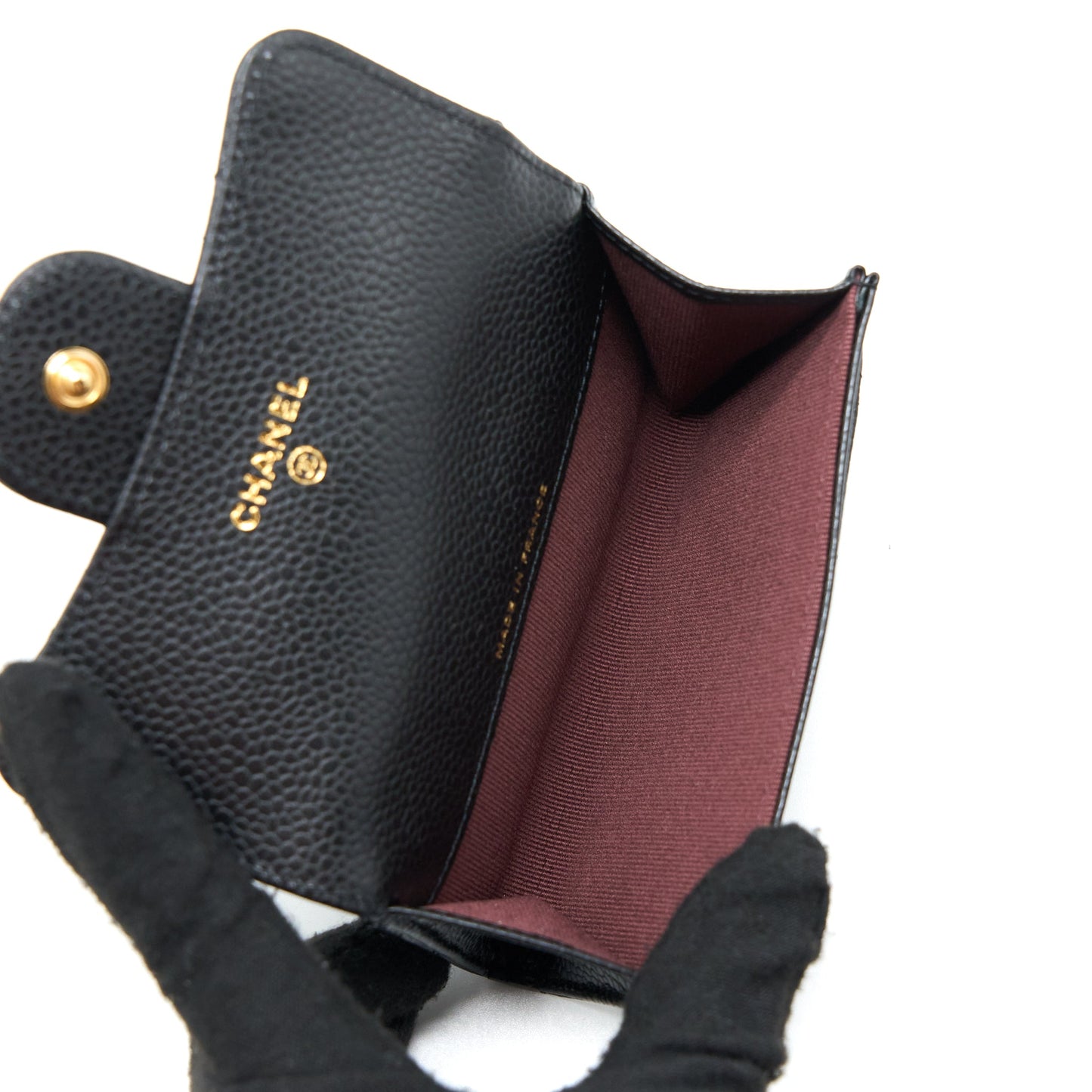 Chanel Classic Quilted Flap  Holder Caviar Black GHW (Microchip)