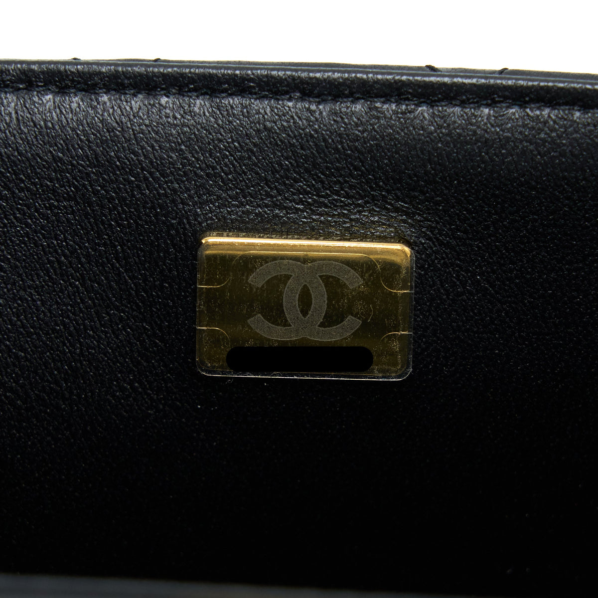 Chanel Top Handle Mini Rectangular Flap Bag Lambskin Black LGHW (Microchip)