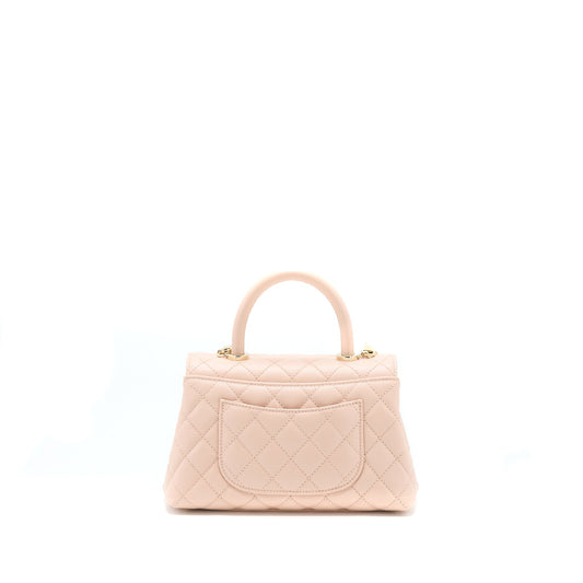 Chanel 21A Small Coco Handle Caviar ND022 Rose Clair / Light Pink LGHW(Microchip)