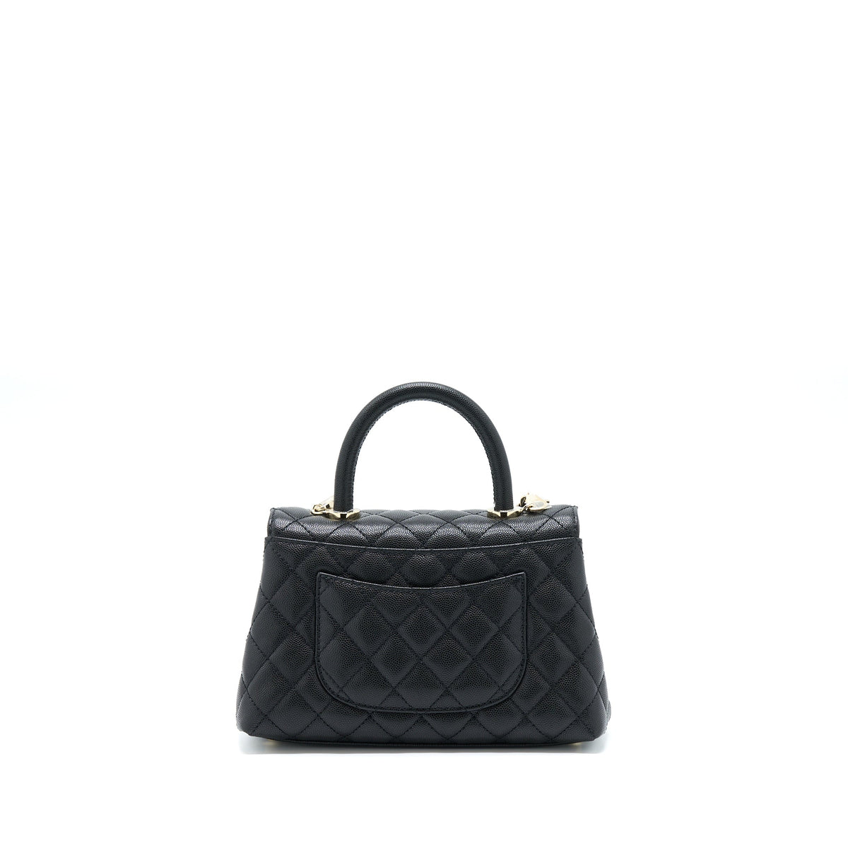 Chanel Small Coco Handle Caviar Black LGHW (Microchip)