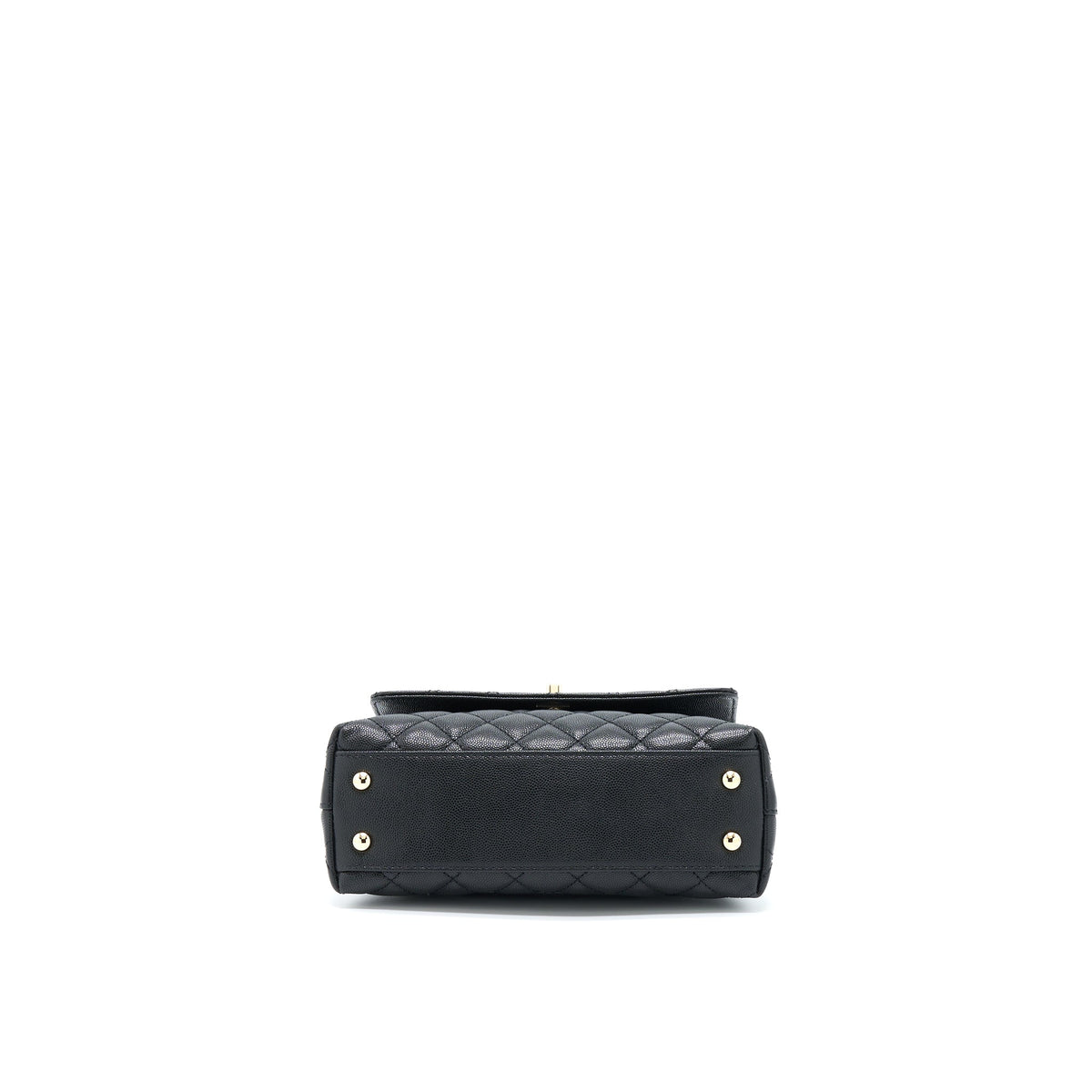 Chanel Small Coco Handle Caviar Black LGHW (Microchip)