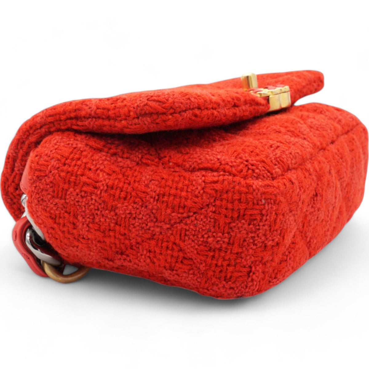 Chanel Tweed Quilted Chanel 19 Flap Red