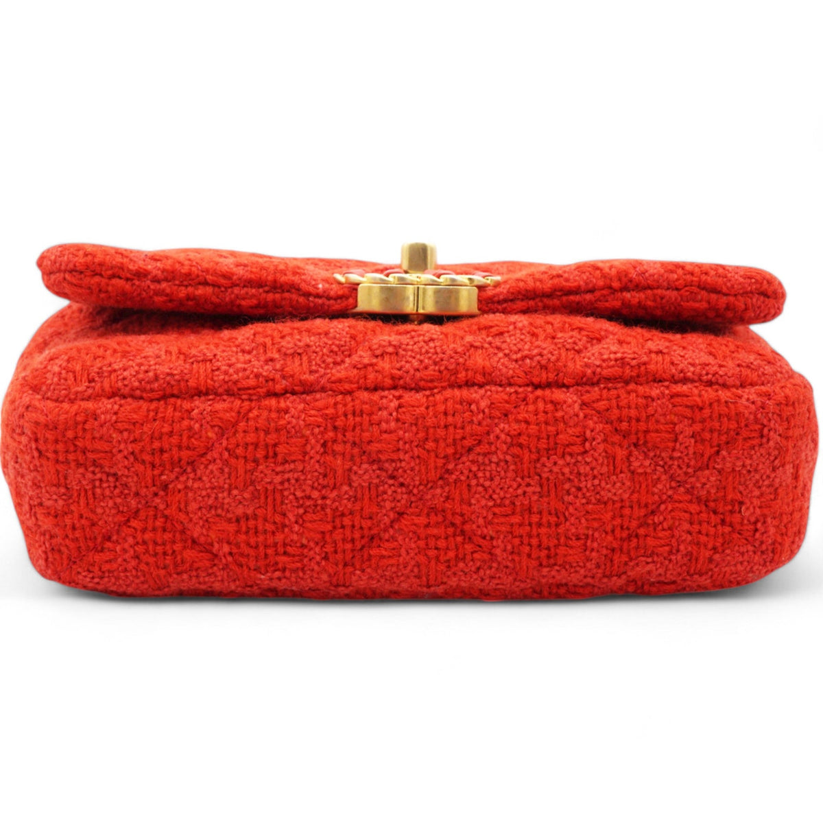 Chanel Tweed Quilted Chanel 19 Flap Red