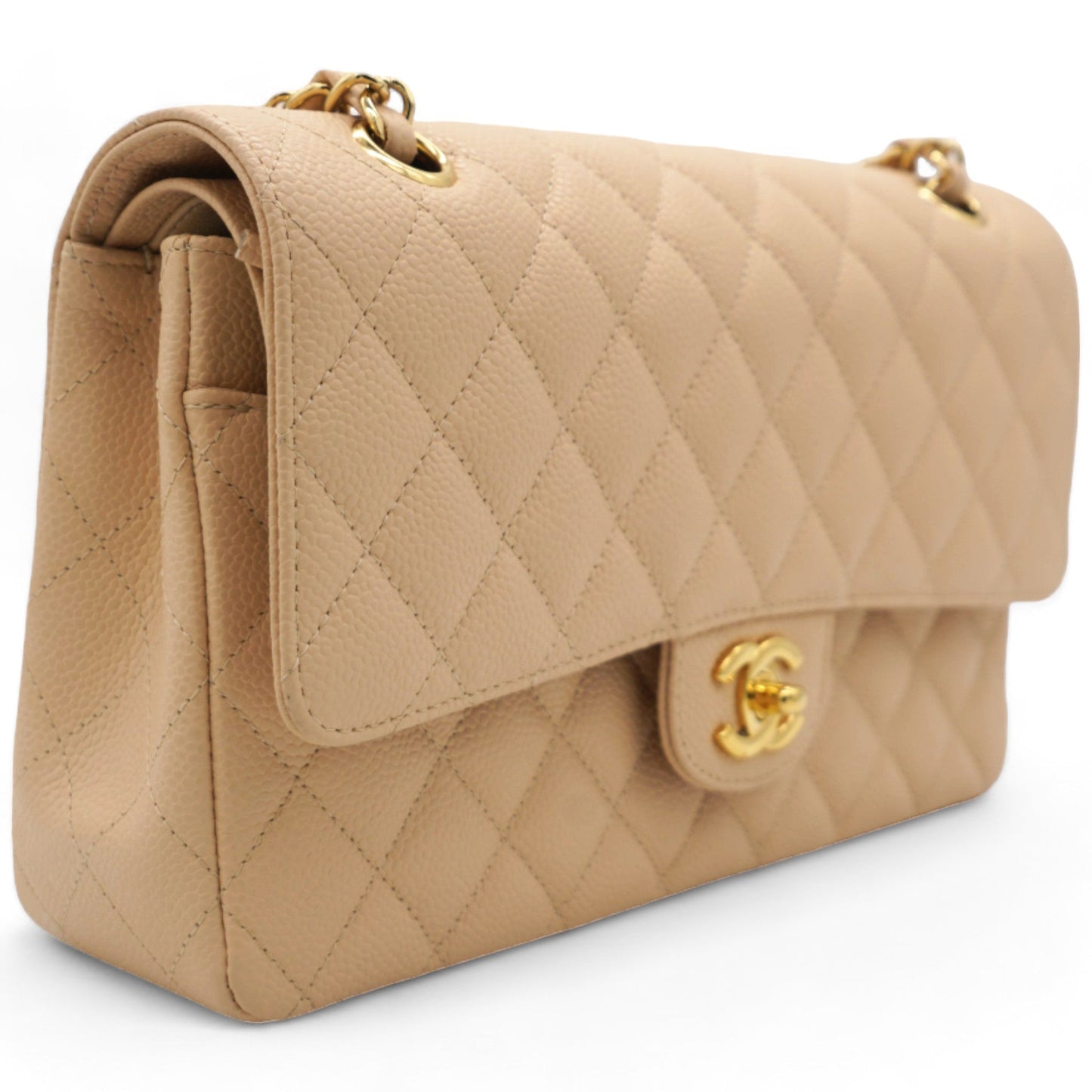 Chanel Classic Flap Medium Beige Clair Caviar