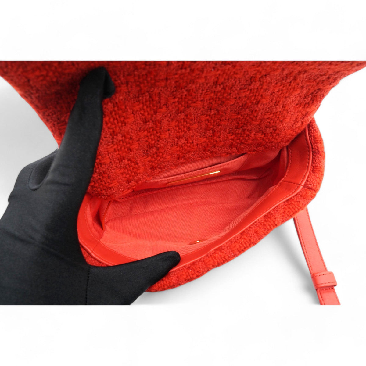 Chanel Tweed Quilted Chanel 19 Flap Red