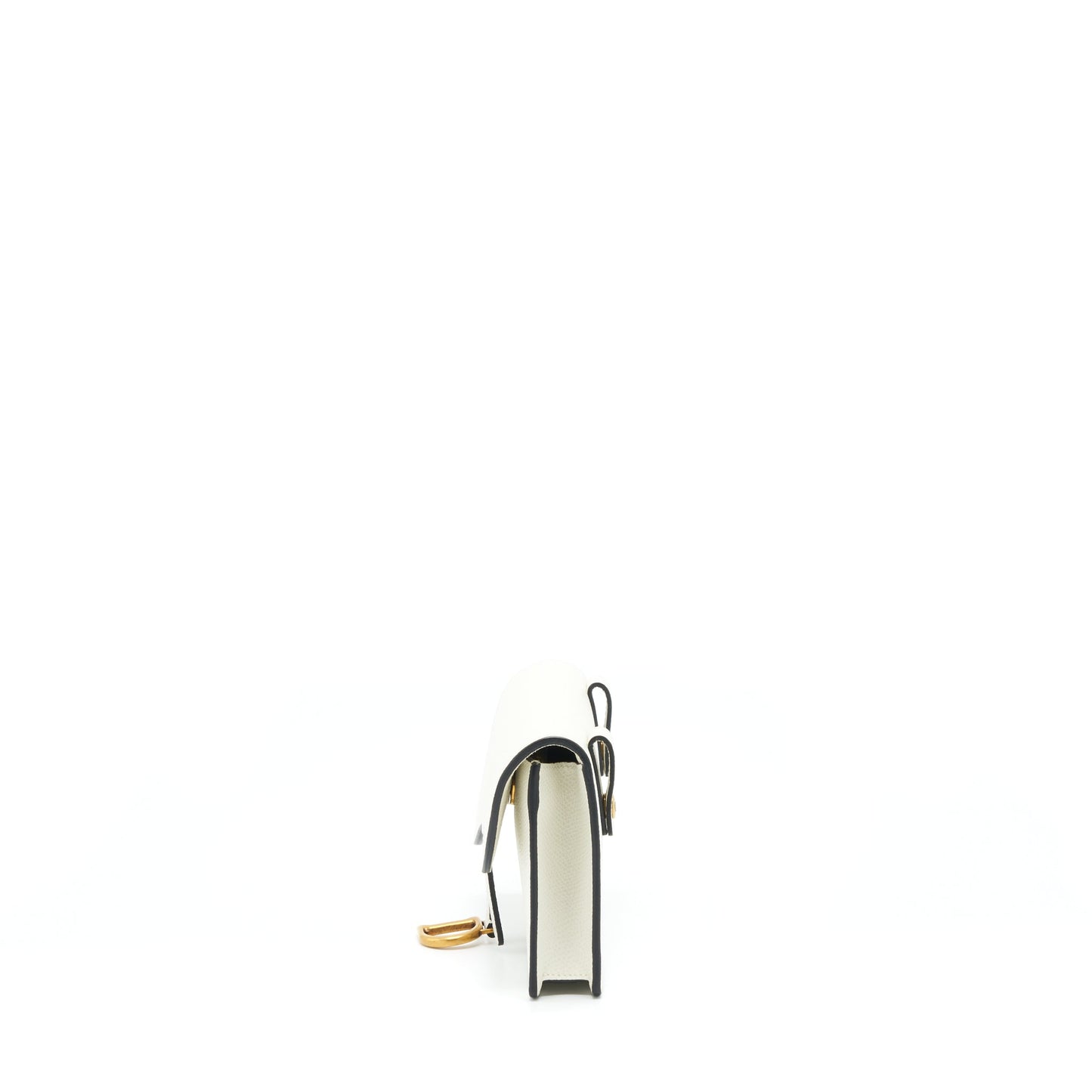 Dior Saddle Belt Bag Grained Calfskin White GHW