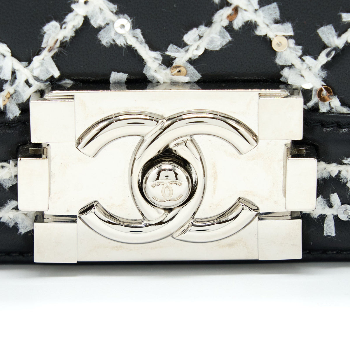 Chanel Medium Boy Bag Limited Lambskin Black/White SHW