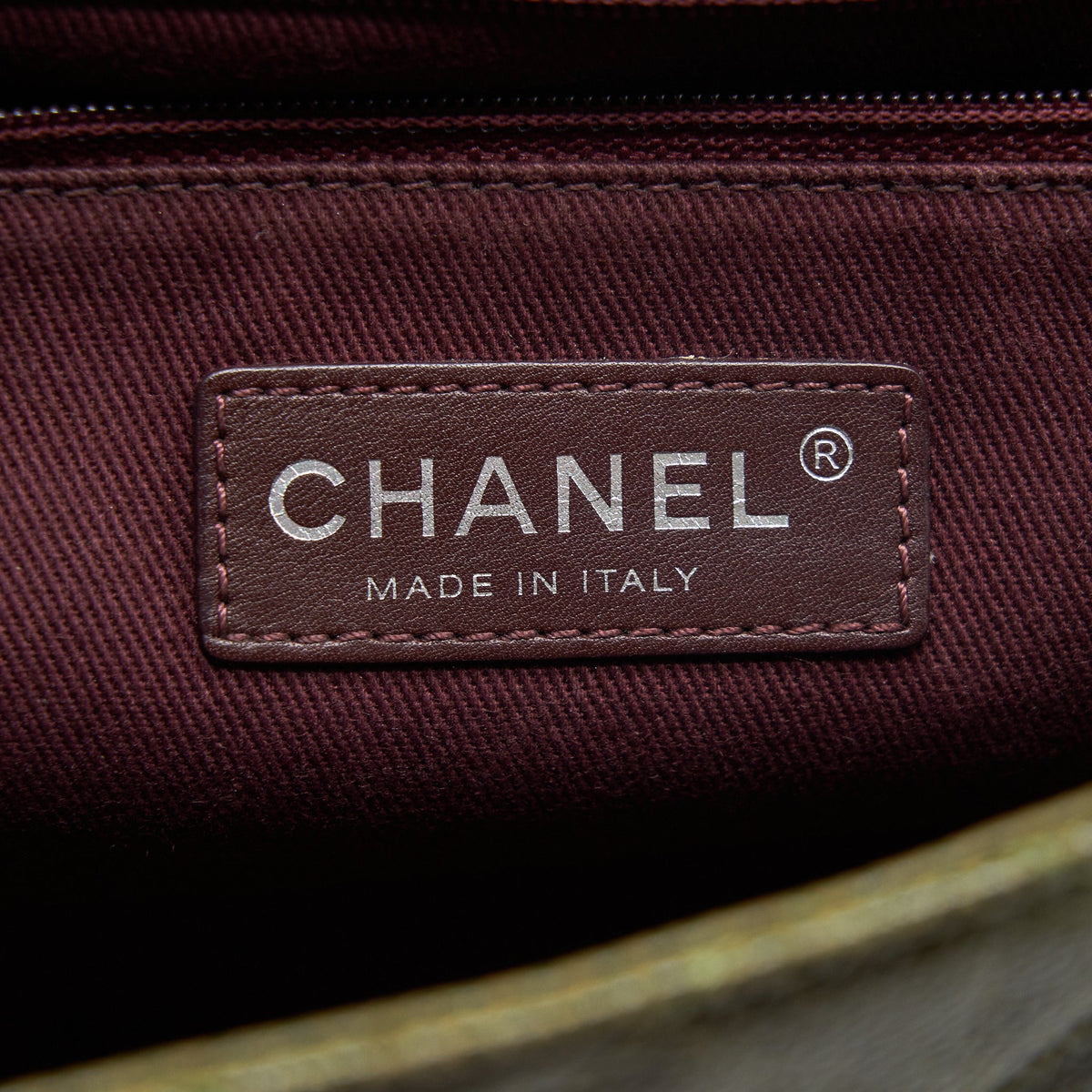 Chanel Quilted Grained Calfskin Flap Bag Olive green ruthenium hardware