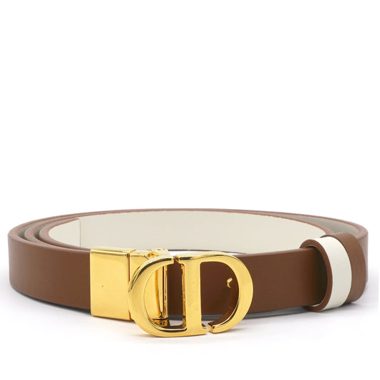 Dior Montaigne Reversible Belt Golden Saddle And Latte Smooth
