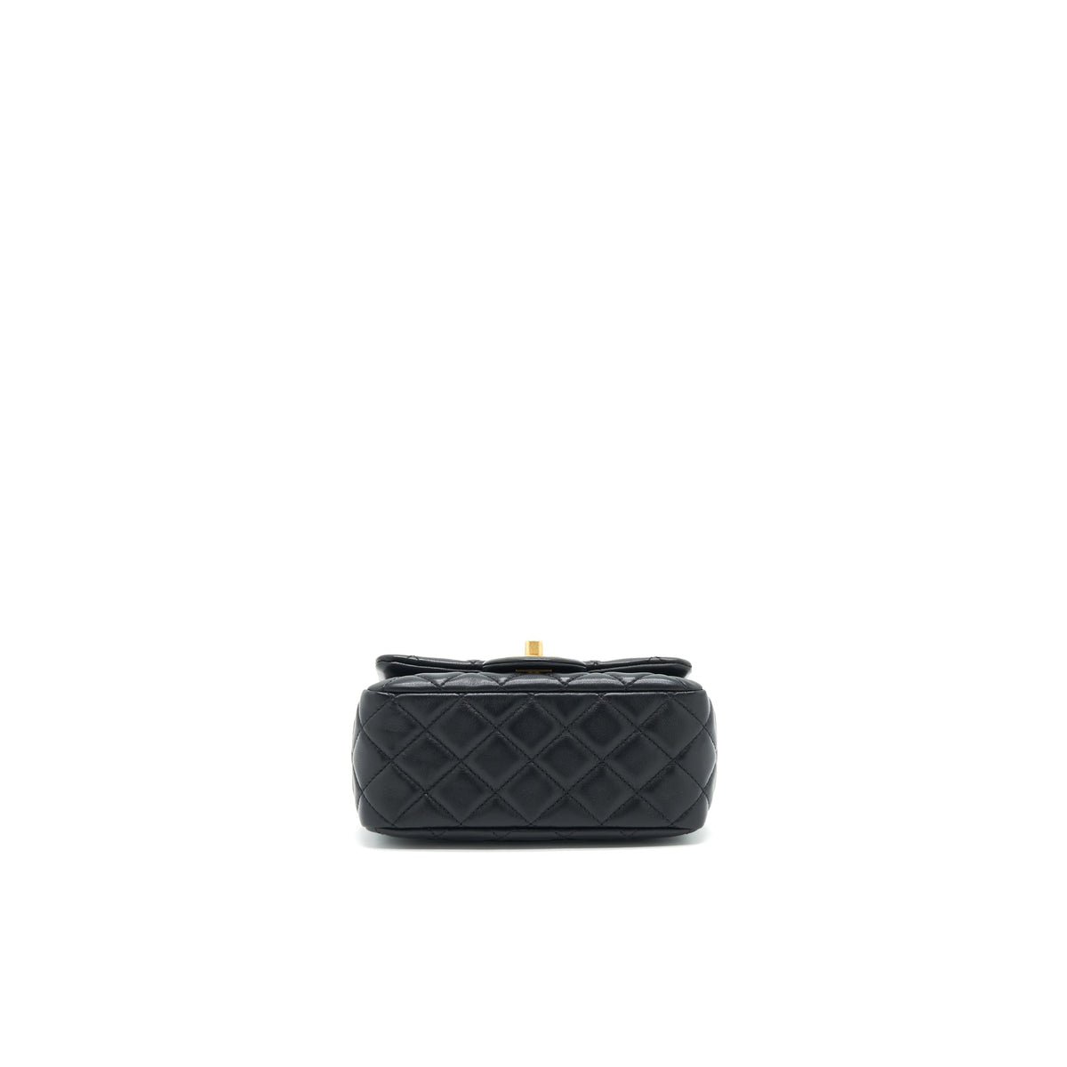 Chanel Pearl Crush Mini Square Flap Bag Lambskin Black GHW