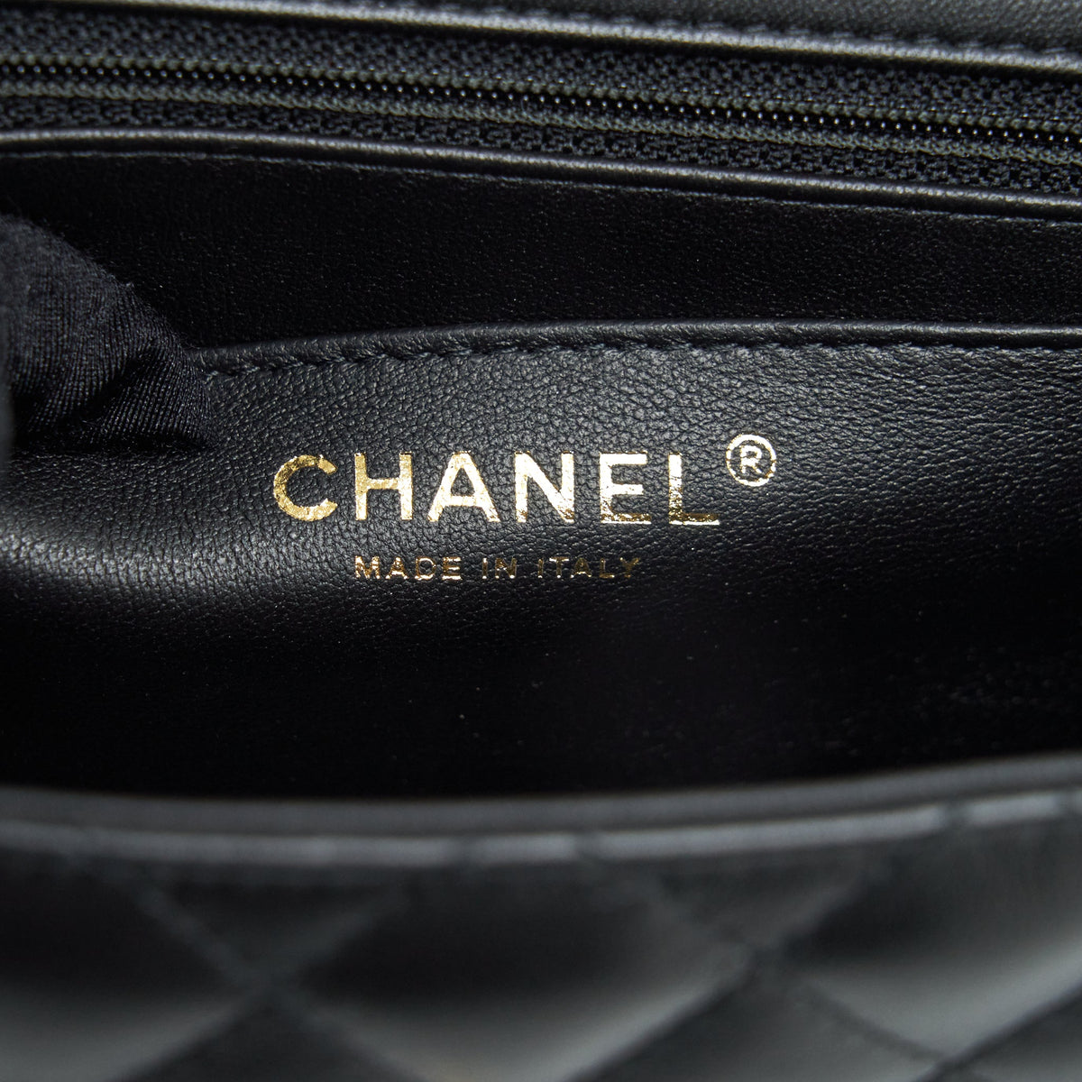 Chanel Mini Square Flap Bag Lambskin Black LGHW (Microchip)