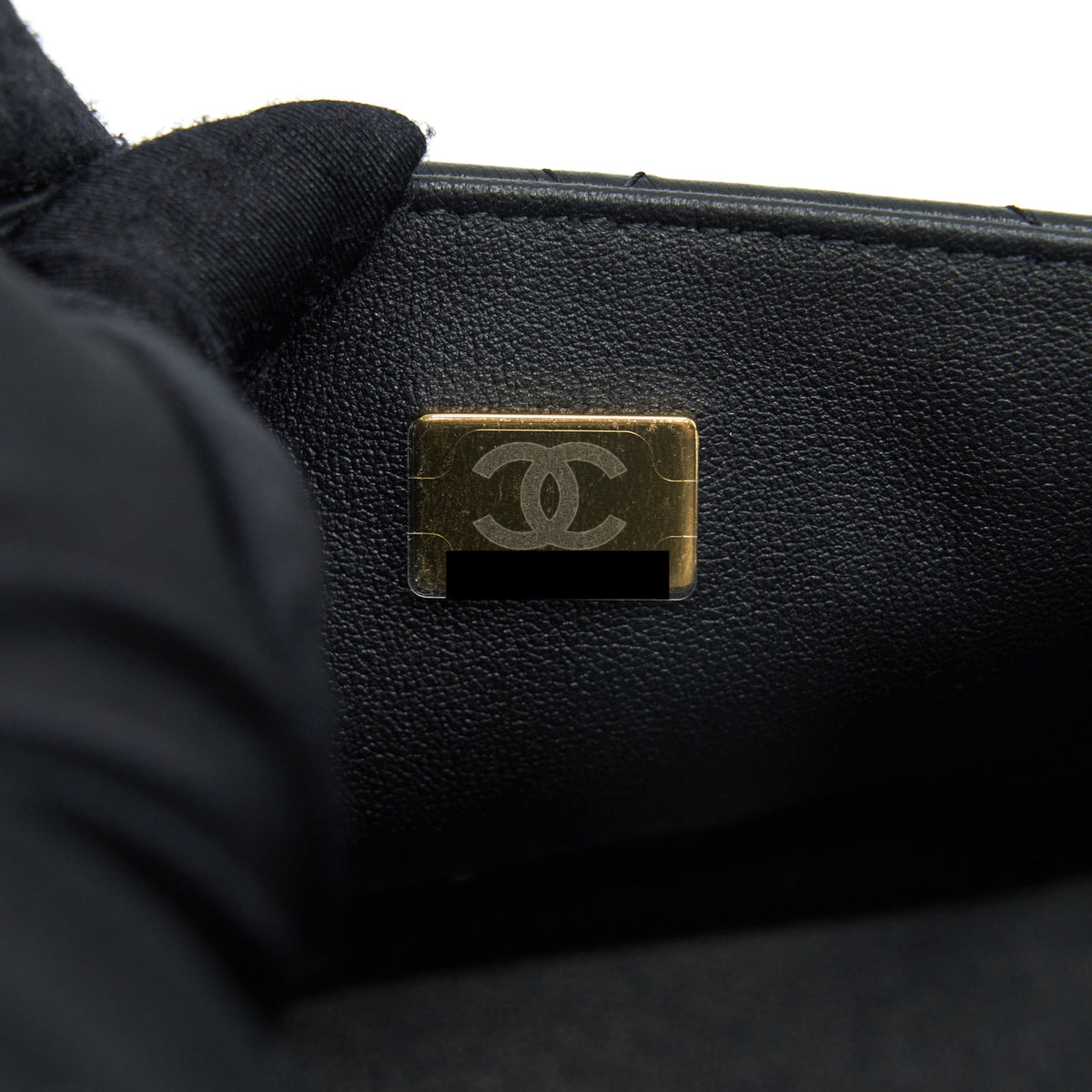 Chanel Mini Square Flap Bag Lambskin Black LGHW (Microchip)